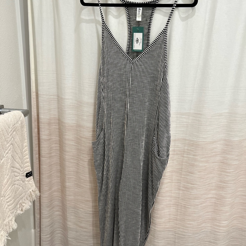 MAHINA BLACK STRIPED JUMPSUIT